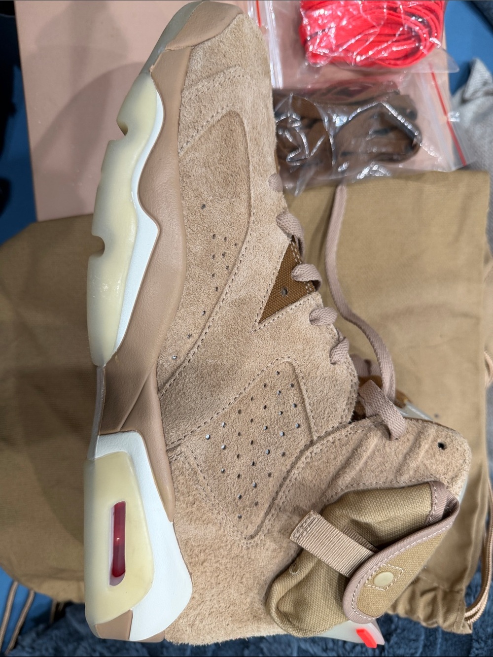 Travis Scott Men’s Suede Tan/Brown Basketball Sneakers